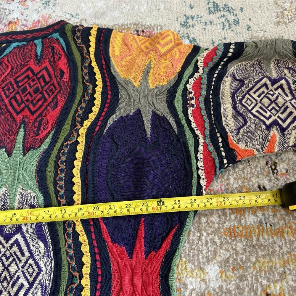 Vintage 90s Coogi Australia 3D Knit Crewneck Sweater Multicolored Size XL